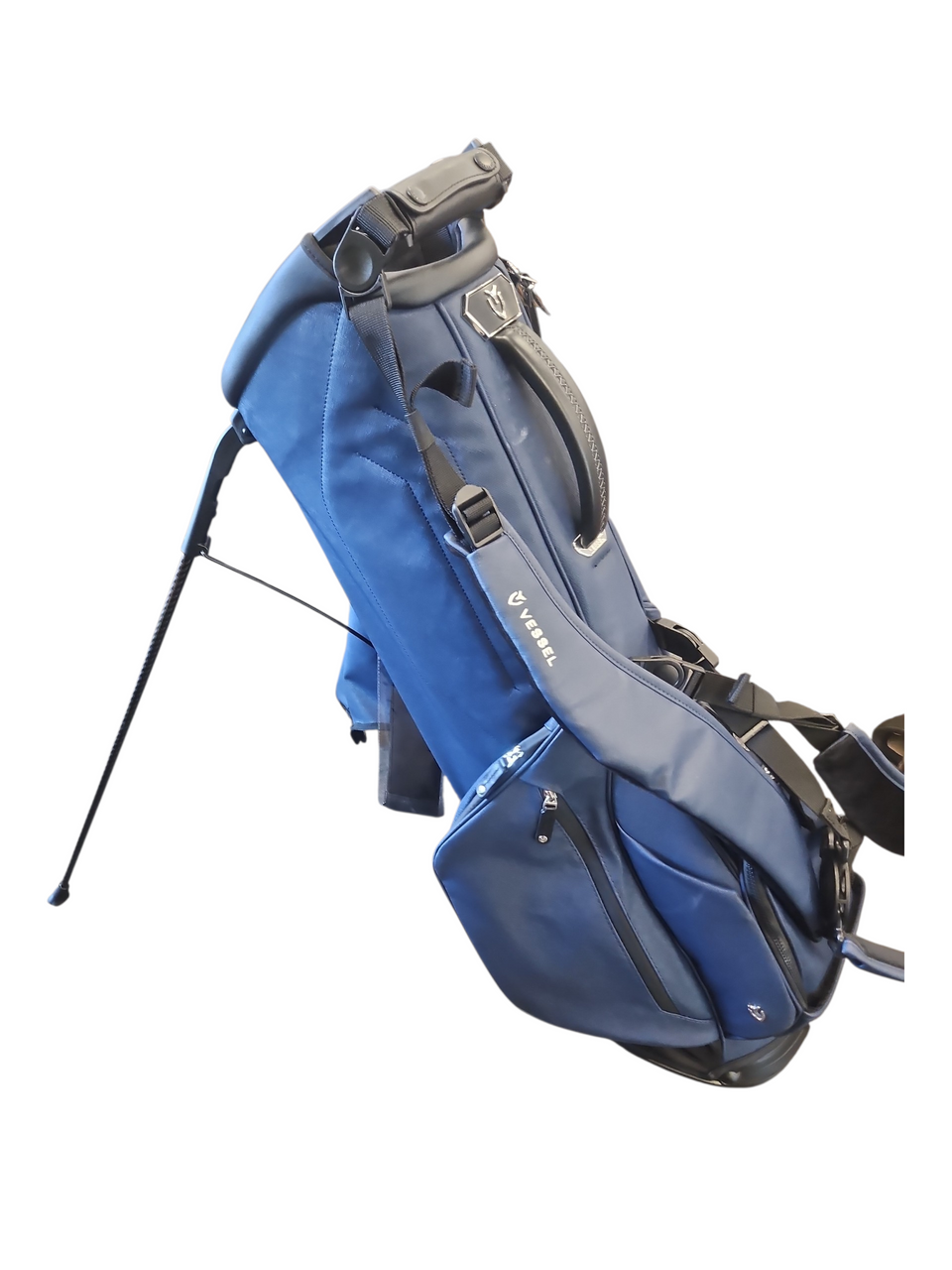 Used VESSEL LUX LOOPER STAND NEW Mens Stand Bag Navy Blue