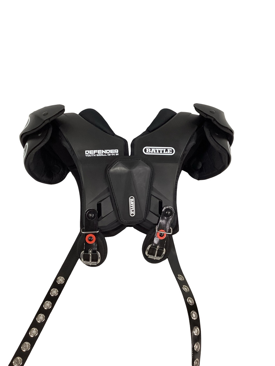 Used Battle Sports YOUTH DEFENDER PADS FB Shoulder Pads Black XS