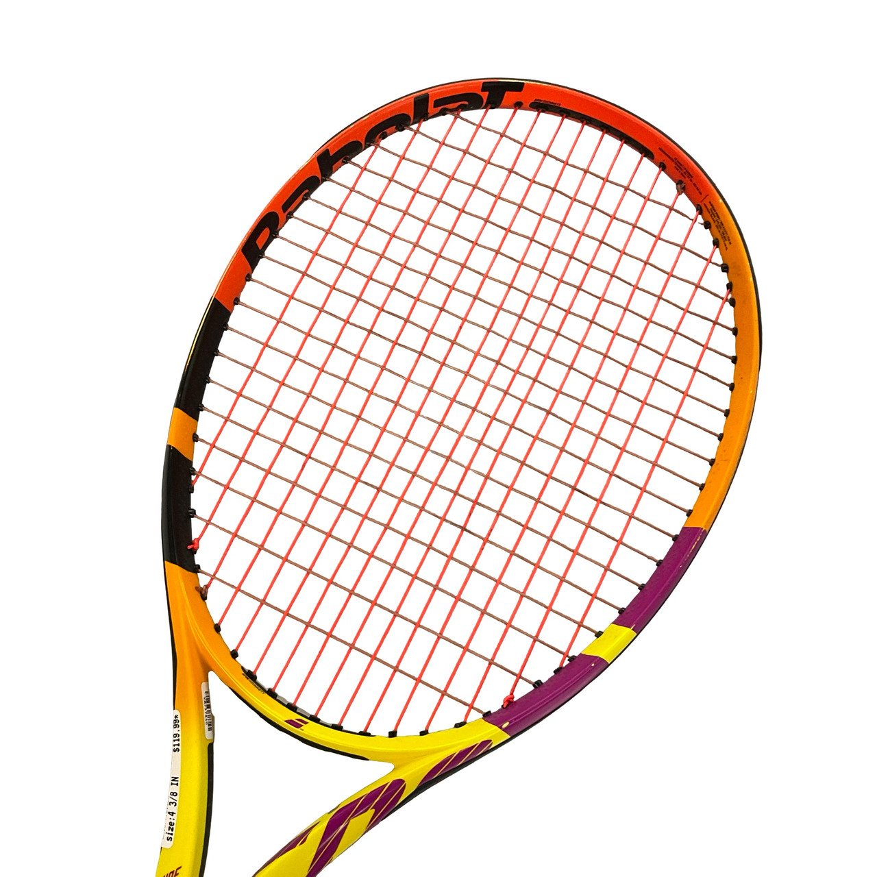 Used Babolat PURE AERO RAFA Adult Tennis Racquet Yellow 4 3/8