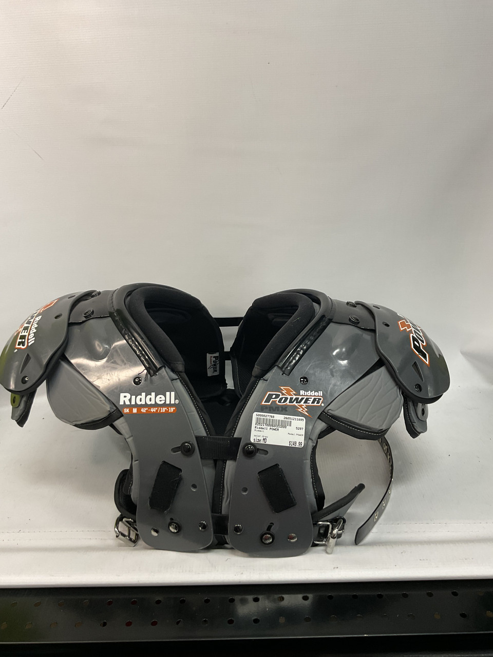 Used Riddell POWER FB Shoulder Pads Grey MD