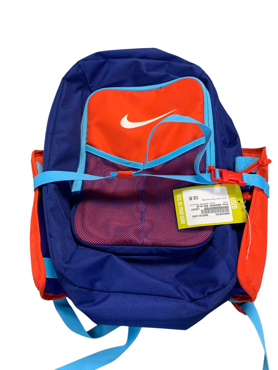nike backpack blue red Used Nike BACKPACK RED/BLUE BB/SB Player Backpack Navy Blue And Red  11842-S000229793
