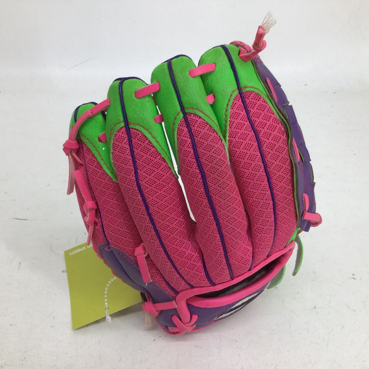 Guantes Franklin "9.5" morado con Rosa y Verde - De niños