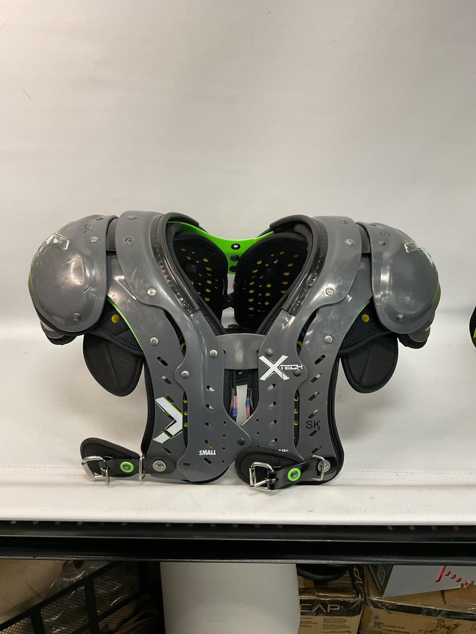 Used XTECH X2 FB Shoulder Pads Grey SM
