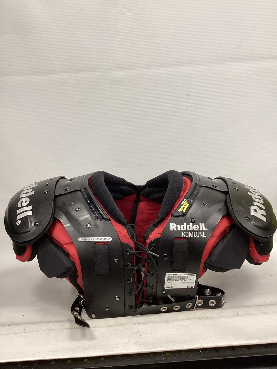 Used Riddell KOMBINE AP FB Shoulder Pads Black SM