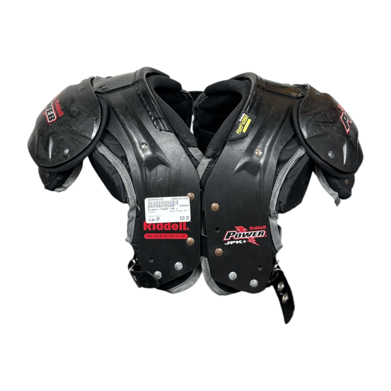Used Riddell POWER JPK + Football Shoulder Pads Black SM
