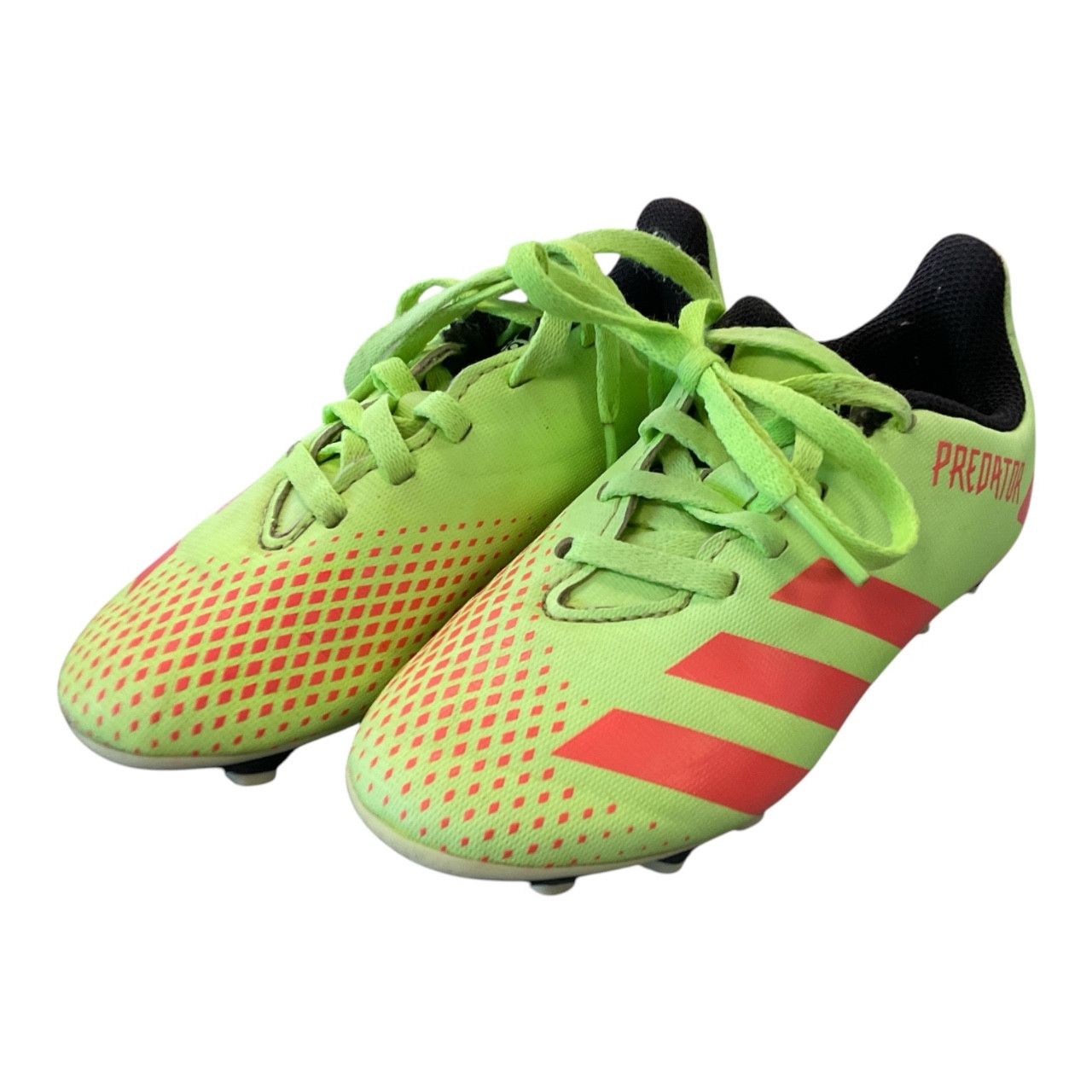 Used Adidas PREDATOR 20.4 FG Soccer Cleats Neon Green Youth 10.5