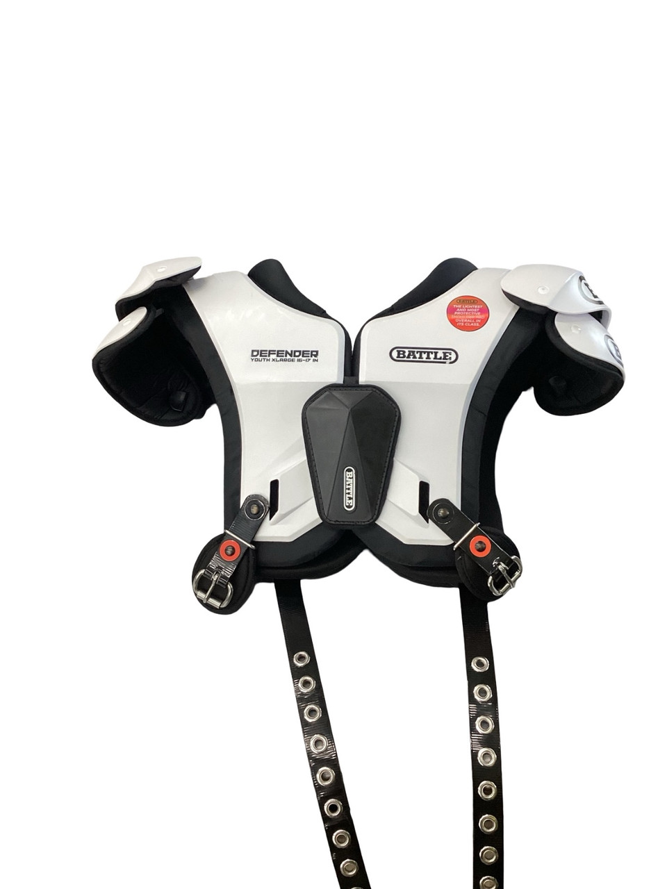 Used Battle Sports DEFENDER FB Shoulder Pads White XL