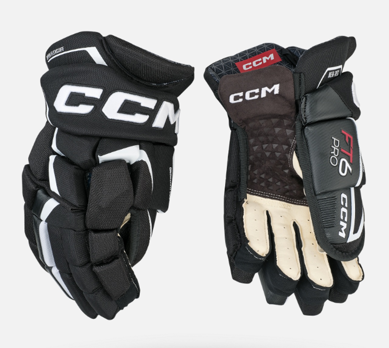 CCM　グローブ　HG　JETSPEED　FT6　PRO　SR CCM Jetspeed FT6 Pro - Pro Stock Hockey Gloves (Red⁄White)