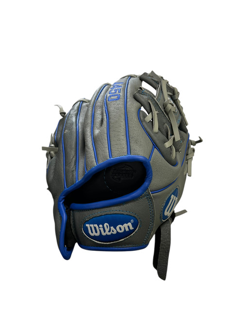 Used Wilson A450 BB/SB Glove RH Throw Grey And Royal Blue 10 3/4" 11849-S000010054