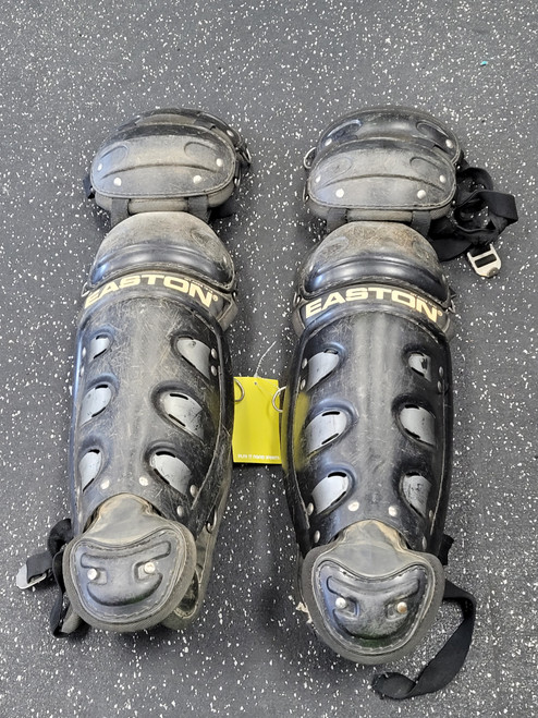 Vist Large View of Product Image Which is Used Easton SHIN PROTECTORS Catchers Leg Guards Black Junior