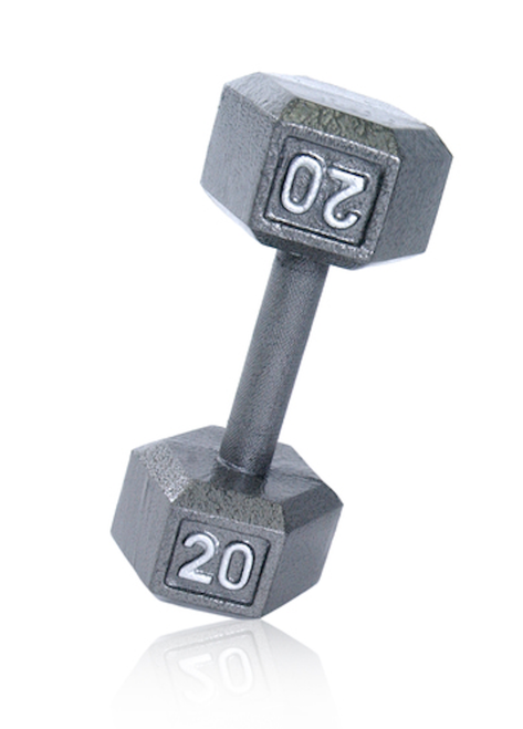 Vist Large View of Product Image Which is New CAP 20LB CAST IRON HEX DUMBBELL - GRAY - SDG020