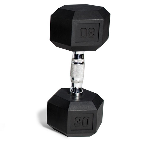 Vist Large View of Product Image Which is New CAP RUBBER COATED HEX DUMBBELL 30LB SDR030