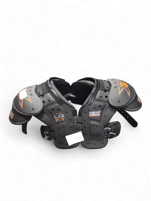 Vist Large View of Product Image Which is Used Pro-Tec GEAR PRO-TEC J.V. X3 FOOTBALL SHOULDER P FB Shoulder Pads Black LG