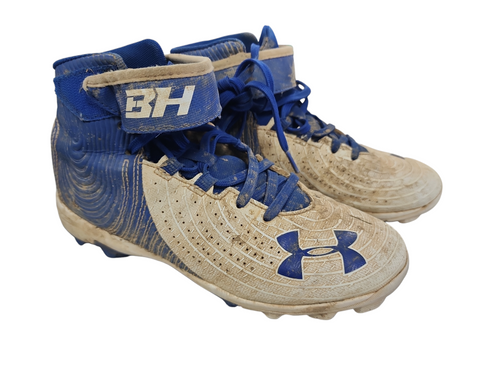 Vist Large View of Product Image Which is Used Under Armour BAS BB/SB Cleats White Junior 05
