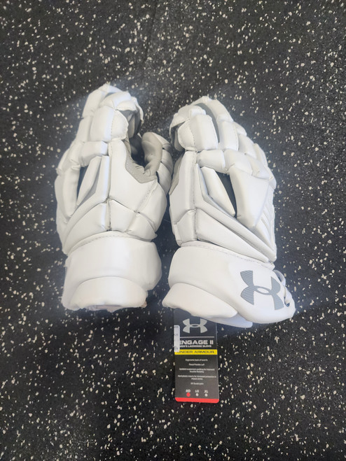 Vist Large View of Product Image Which is Under Armour ENGAGE 2 Lacrosse Gloves Mens WhiteMD