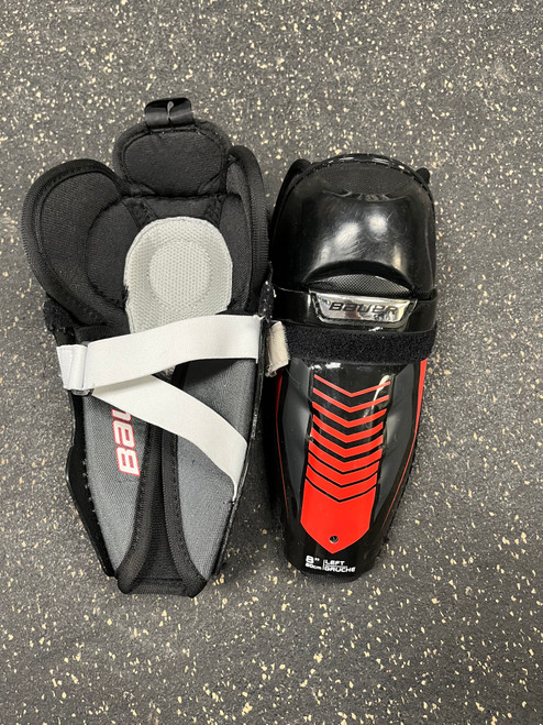 Vist Large View of Product Image Which is Used Bauer LIL SPORT Youth Shin Guards 8"