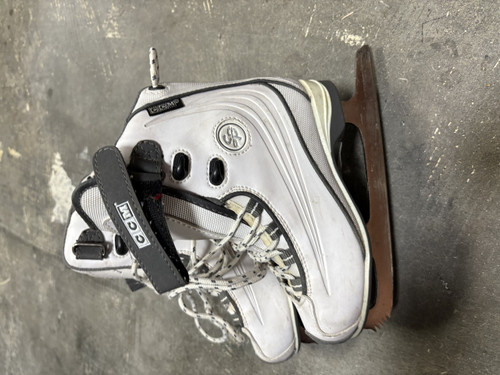Vist Large View of Product Image Which is Used CCM 100 Girls Figure Skate White Youth 12.0