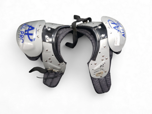 Used All Star ALL PRO YOUTH PADS FB Shoulder Pads Grey SM 11849-S000011616