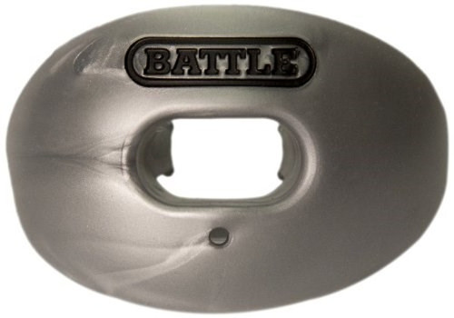 Vist Large View of Product Image Which is OXYGEN MOUTH GUARD W CONVERTIBLE STRAP SILVER