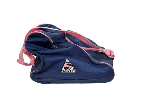 Vist Large View of Product Image Which is Used Ice Skate Bag Navy and Pink, front view