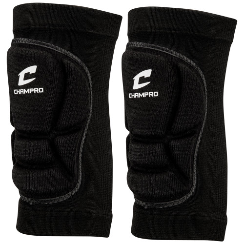 Vist Large View of Product Image Which is New Champro High Compression Volleyball Knee Pads Junior Black, product view