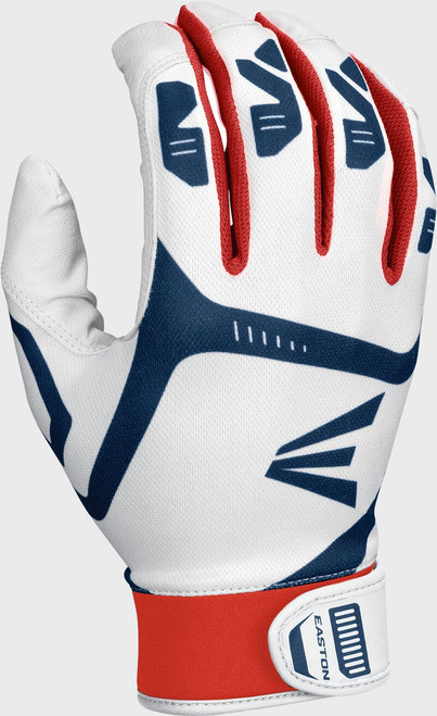 Vist Large View of Product Image Which is Easton Gametime Adult Batting Gloves Red/White/Navy #8071340