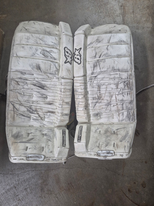 Vist Large View of Product Image Which is Used Brians H SERIES Goalie Leg Pads Inter White 30"