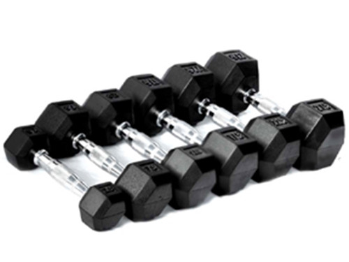 Vist Large View of Product Image Which is New RUBBER HEX DUMBBELL 8LB