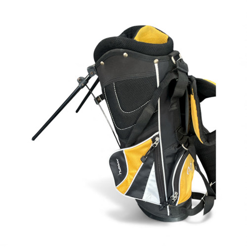 Vist Large View of Product Image Which is Used Maxfli REV1 Jr Stand Bag Black And Optic Yellow