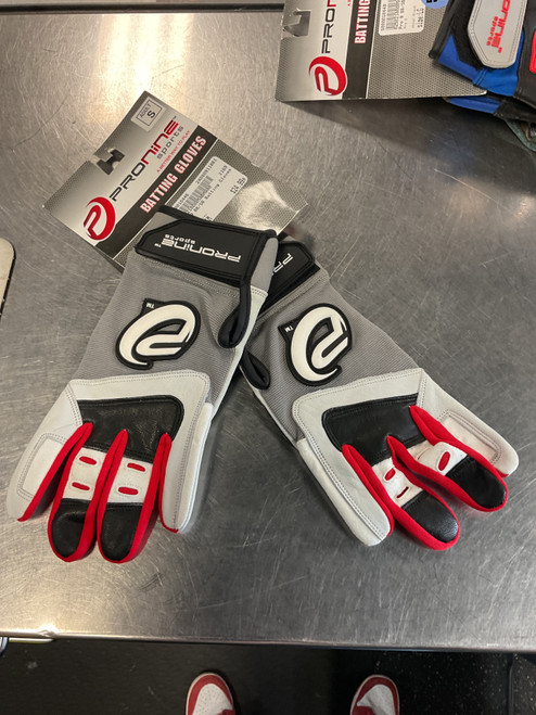 Vist Large View of Product Image Which is Pro 9 BB/SB Batting Gloves Grey SM