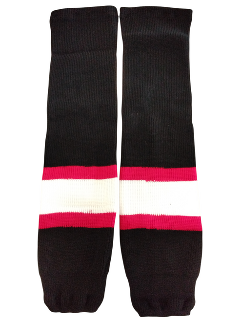 Vist Large View of Product Image Which is Used Hockey Sock White/Black/Red Adult