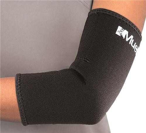 Vist Large View of Product Image Which is New Mueller Elbow Sleeve black LG