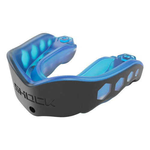 New Shock DR GEL MAX MOUTHGUARD Football Accessory Royal Blue And Black 11866-SHD733313034928