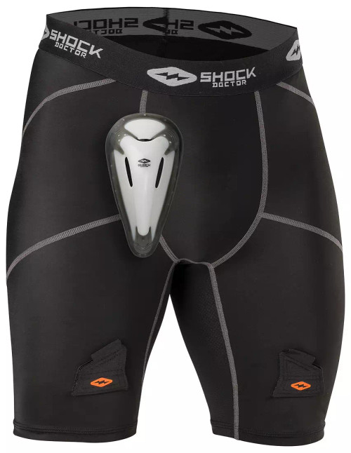 Vist Large View of Product Image Which is New Shock DR CORE COMP SHORT Hockey Jock Black MD