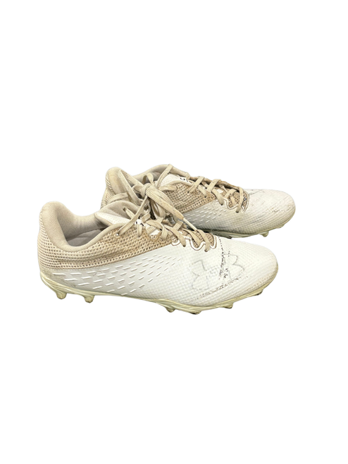 Vist Large View of Product Image Which is Used Under Armour Jr FB Cleats White Junior 06
