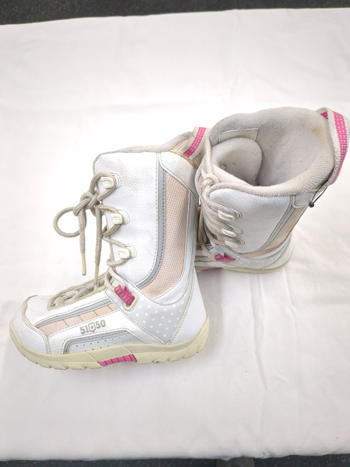 Used 5150 GIRLS SB BOOTS Girls Snowboard Boots White Junior 02 11651-S000355454