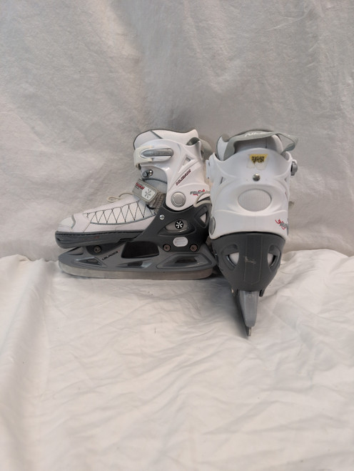 Vist Large View of Product Image Which is Used NIJDAM ADJ 4-8 Boys Softboot Skate White Adjustable