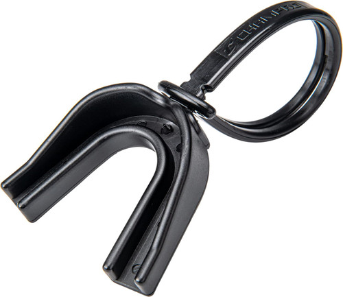Champro black mouthguard with strap. Ideal for football, lacrosse, hockey and more