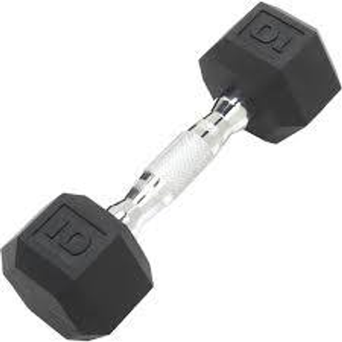 Vist Large View of Product Image Which is New 10 LB RUBBER DUMBBELL