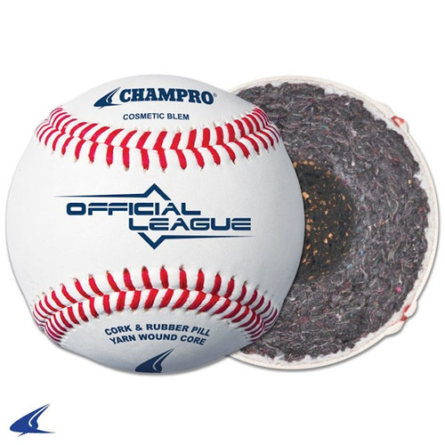 Vist Large View of Product Image Which is CHAMPRO PRACTICE BASEBALL, FULL GRAIN LEATHER COVER-COSMETIC BLEM CBB200D