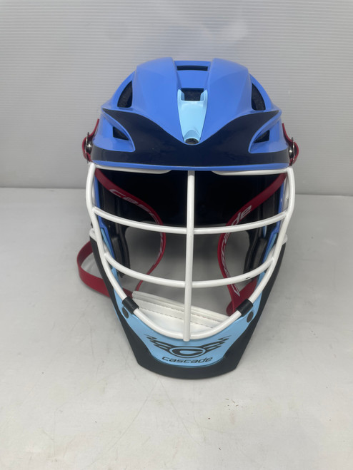 Vist Large View of Product Image Which is Used Cascade S Lacrosse Helmet Navy Blue And Carolina Blue SM 11795-S000017076