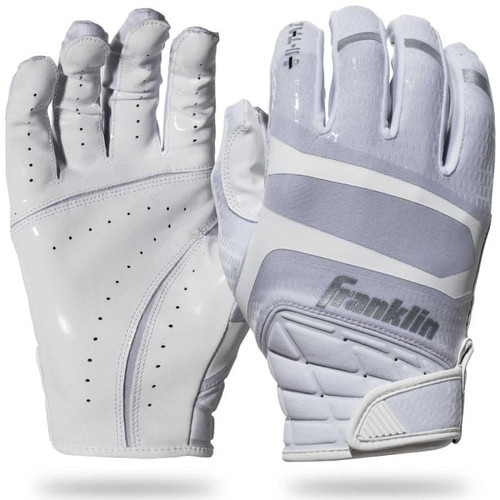 Vist Large View of Product Image Which is New Franklin HI TACK FOOTBALL RECEIVER GLOVES WHT LG 11860-FRA28351LWHT