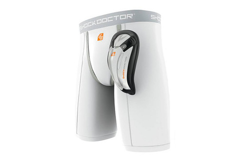 New Shock Doctor ADT LRG COMPRESSION SHORT/CUP WHITE 11860-SHD221ALG