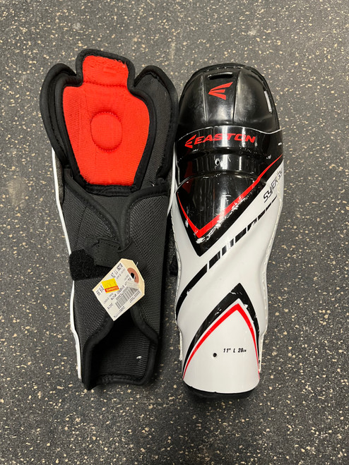 Used Easton SYNERGY Junior Shin Guards Black 11" 11774-S000075697