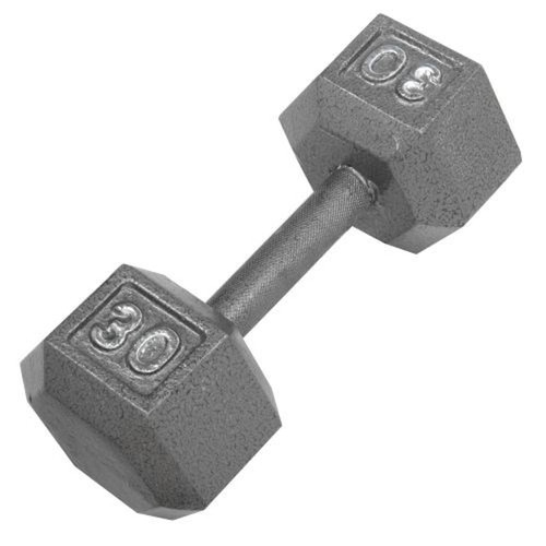 Vist Large View of Product Image Which is New CAP 30LB CAST IRON HEX DUMBBELL - GRAY - SDG030