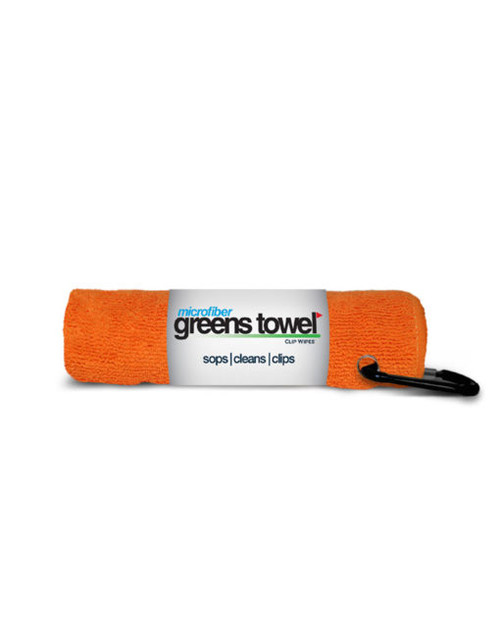 Vist Large View of Product Image Which is New J&M Golf GREENS TOWEL ORANGE Golf Accessory