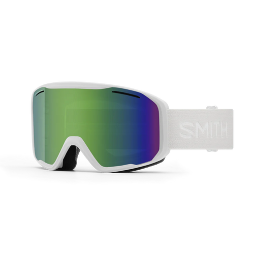 Vist Large View of Product Image Which is New Smith Blazer 2026 Snow Goggles- White/Green Sol-X Mirror Lens