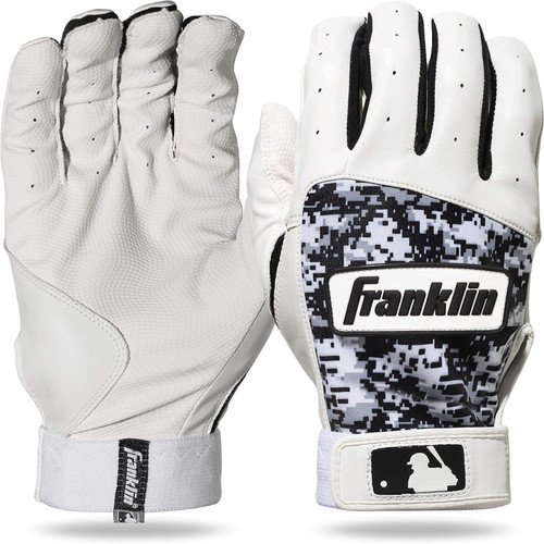 Vist Large View of Product Image Which is New Franklin Digitek Batting Gloves - Youth Med White/Black