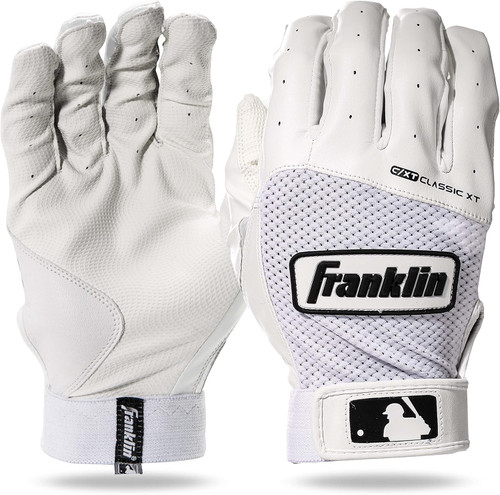 Vist Large View of Product Image Which is New Franklin Classic XT Batting Gloves - Youth Med White