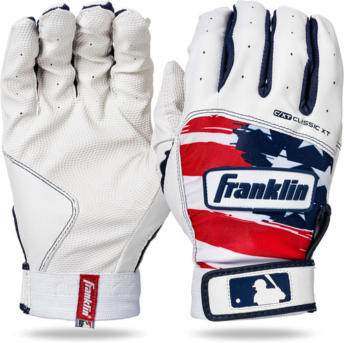 Vist Large View of Product Image Which is New Franklin Classic XT Batting Gloves - Youth Small White/Red/Navy